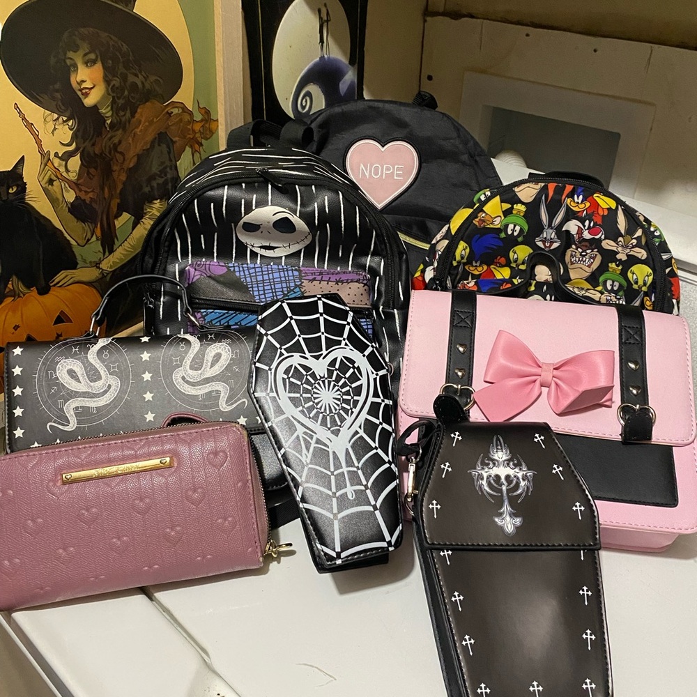 Hot Topic Black and Pink Gothic Bags Collection